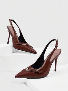 CUCCOO SZL Women's Back Strap Butterfly Decor Lolita Style High Heel Pumps, Wine Red