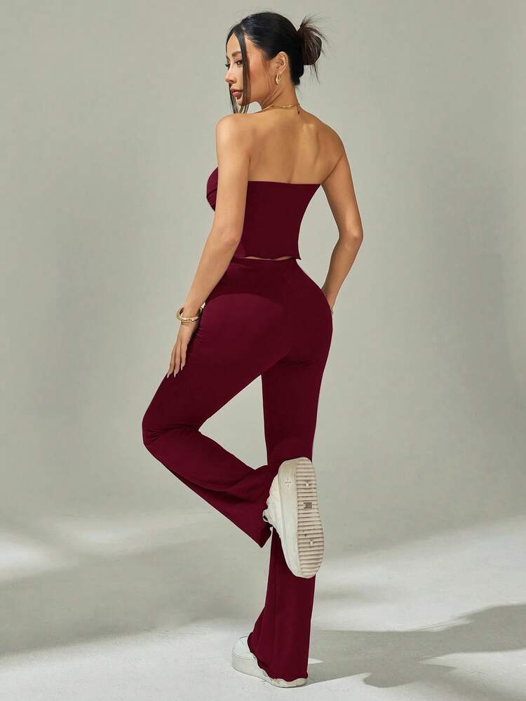 Women Two-Piece Outfits - Bordeaux - Xem 2
