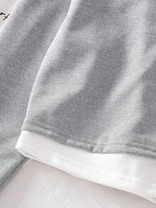 Genkimix Kids 少女韩版活力二合一长袖上衣和阔腿裤休闲两件套 - 灰色 - 查看 7