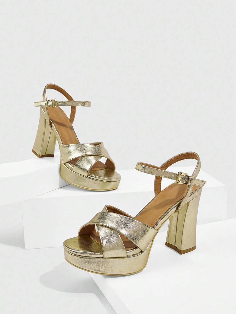 CUCCOO SZL Women's Silver Round Toe Chunky Heel Mid-Heel Elegant Casual Minimalist Comfortable Slip-On Pumps, Suitable For Work, Commute, Formal Occasions, Parties, Weddings For Christmas Spring Shoes Prom Heels