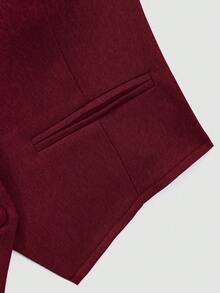 Sweetra 女士休闲修身无袖背心 - 酒紅色 - 查看 3