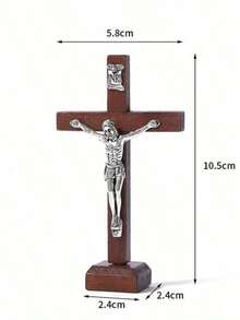 1 件手工木制十字架底座装饰，天然木色装饰，适用于客厅和家居万圣节装饰、返校墙面装饰、卧室窗帘圣诞装饰波西米亚风格房间装饰秋季装饰 - 原木色 - 查看 6