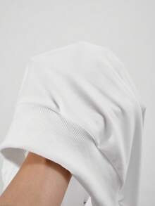 SHEIN Explorewe Ensemble 2 pièces pour filles pré-adolescentes Streecool, Top à col V imprimé numérique et leggings en tricot, confortable pour l'école et le quotidien, automne - Blanc - Voir 8