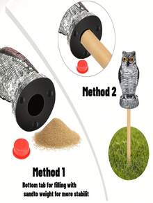 SHEIN 1个旋转头猫头鹰稻草人，塑料驱鸟器，户外害虫防治设计花园保护器，户外装饰品，防松鼠和老鼠！非常适合您的花园、门廊或阳台 - 彩色 - 查看 7