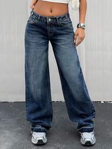 EURMUSE Women's High Waist Denim Jeans, Casual Style For Everyday Wear - Medium Wash - View 1