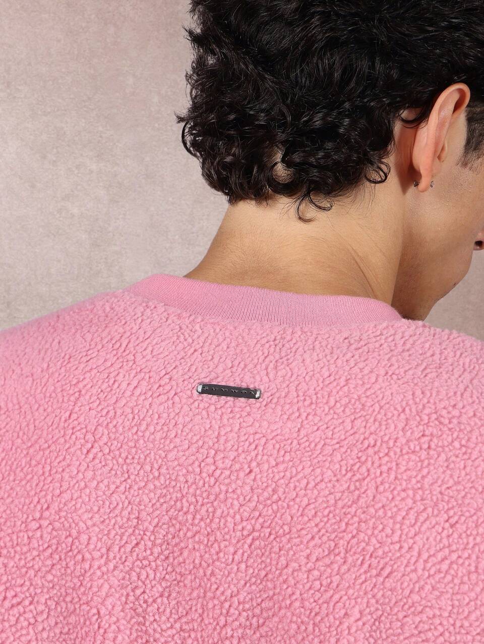 SUMWON Premium Sherpa Fleece Crewneck Sweatshirt Oversized Winter Jumper Soft Cozy Textured Plush Pullover Long Sleeve Casual Street Style Fashion
