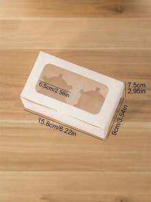 SHEIN 5 件/12 件 12 个带透明窗口的纸杯蛋糕盒 - 一次性糕点架，用于饼干、零食和甜点 - 非常适合日常家庭烘焙和派对学校用品食品袋食品盒适用于糖果巧克力饼干等。