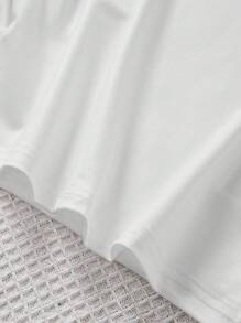 年輕男孩鷹印花上衣和字母印花慢跑褲套裝 - 軍綠色 - 查看 3