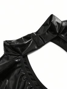 Fantasy Costume 大码时尚性感镂空前内衣 - 黑色 - 查看 5