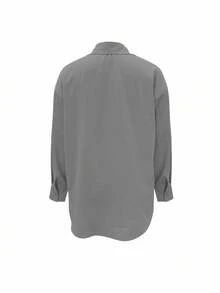 INAWLY Camisa casual holgada de mujer de manga larga con estampado de caballero y abotonadura sencilla - Gris - Ver 2