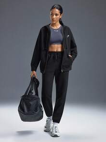 Powerista Women's Casual Solid Color Sports Pants - Black - View 6