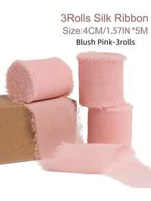 1/3/9 卷手工雪纺丝带流苏 1.5 英寸 X 5.5 码磨边丝带，适用于婚礼请柬、新娘花束、礼品包装、蝴蝶结制作、工艺品、派对装饰 - 彩色 - 查看 23