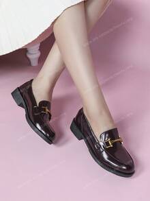 CUCCOO CURVES Sandálias Slip-On Beges Elegantes de Uso Diário para Uso Externo, Viés Largo, Bico Apontado, Oca, Malha, Adequadas para as Quatro Estações - Vinho - Visão 2