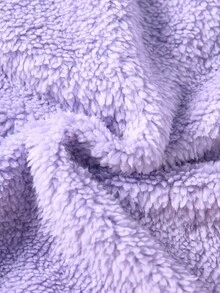 SHEIN X Care Bears Women's Cartoon Embroidered Fluffy Long Sleeve Hooded Sweatshirt