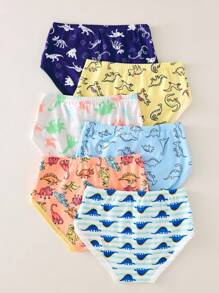 6pcs/Pack Celana Dalam Anak Laki-Laki Lucu Aneka Warna Dasar Lembut Nyaman Seri Dinosaurus - MultiWarna - View 3