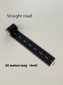 Cartoon Diy Road Rail Transit And Paper Tape Railway Road Tape Car Train Corner Sticker Home Decoration Sticker, Stickers, Wall Decal, Vinyl Decal For Home Decorations, Spring Decoration Items Refresh Your Home, Rama Decoration Stickers Gifts Birthday Graduation Back To School Room Decor School Supplies - Black and White - View 10