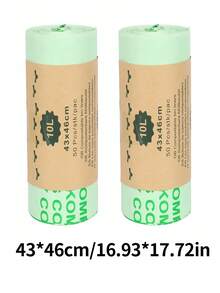 SHEIN 100/50 pièces Sacs poubelle de 6L/10L/30L - Sacs poubelle compostables pour cuisine, salle de bain, chambre et plus - Sacs à déchets verts pour le nettoyage, les produits de base de la maison, sacs poubelle