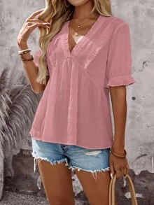 EMERY ROSE Women's Summers Vacation Going Out Top , Country Concert Cute - Dusty Pink - View 5