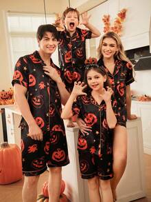FamilyFrolics Bộ đồ ngủ in hình ma bí ngô 2 món cho nam, Halloween - Nhiều màu - Xem 7