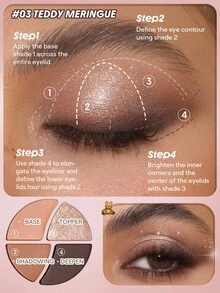 SHEGLAM Daydreamer Mini Palette-Teddy Meringue Brand Beauty Makeup Face Paint Cosmetic For Women Girls Perfect For Winter Ideal For Y2K Fancy Fashion Suitable For Birthday Gift Party Ready Best Color - Teddy Meringue - View 4