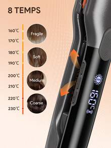 JMMO MÁY TÓC | Máy duỗi và uốn tóc 2 trong 1 với bản kẹp rộng, 8 mức nhiệt, công nghệ ion giúp giảm xơ rối, làm tóc bóng mượt hơn, dụng cụ tạo kiểu tóc cưới - Phích cắm EU - Xám - Xem 3