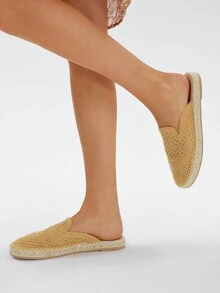 Styleloop Women's Casual Vacation Woven Rope Flat Shoes - Camel - View 3