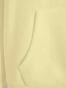 INAWLY Women's Solid Color Long Sleeve Zip Front Drawstring Pocket Sweatshirt, Autumn