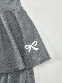 Sparklyn 2pcs/Set Tween Girls Casual All-Match Versatile Ballet Sports Bow Skirt Leggings