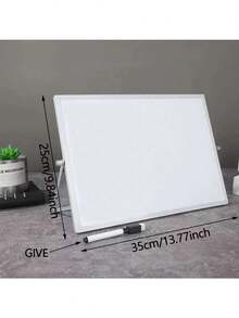 1pc Random Aluminum Alloy Frame Tabletop Whiteboard, Double-Sided Folding Magnetic Dry Erase Board, Office Supplies Back To School