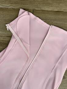 SHEIN PETITE Women's Casual Open Cardigan Jersey, Regular Fit Spring Jacket In Fall/Winter - Pink - View 11