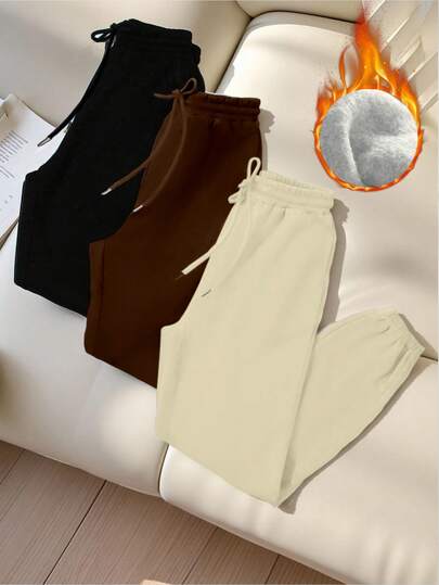 GlowEve CURVE 秋冬款大码纯色保暖内衬休闲运动裤