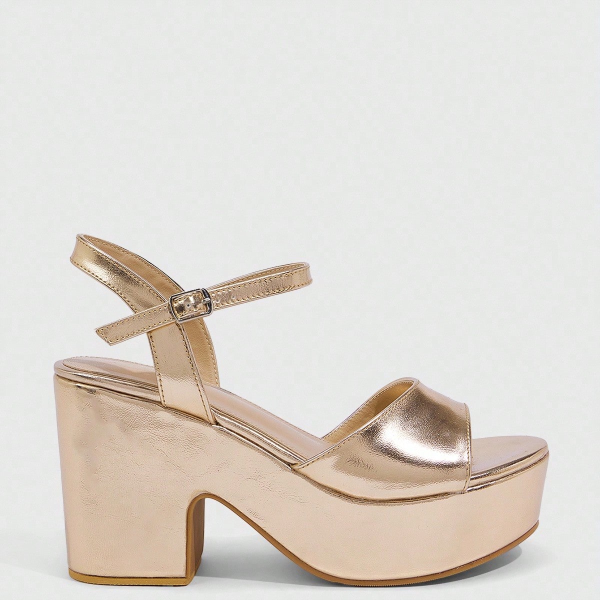 Sandalias de mujer con correa de tobillo de piel sintética PU, cómodas cuñas de suela gruesa, adecuadas para ir al trabajo, citas, fiestas, vacacio