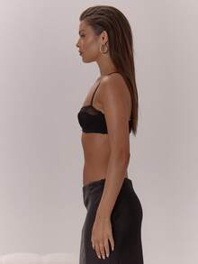 MUSERA Áo bralet ren lưới có gọng, móc cài, sang trọng, gợi cảm, thích hợp cho buổi tối đi chơi, kỳ nghỉ, tiệc tùng, mùa xuân hè. - màu đen - Xem 4