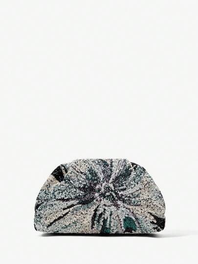 SHEIN VCAY 不对称图案手拿包（图案随机搭配）、优雅的情人节女士手拿包、完美搭配女士舞会礼服、舞会配饰、女士亮片礼服、闪亮礼服、优雅女士礼服、优雅舞会包、新娘送礼会最佳优雅包包选择、闪亮亮片女士优雅包包