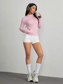 SHEIN PETITE Women's Casual Open Cardigan Jersey, Regular Fit Spring Jacket In Fall/Winter - Pink - View 6