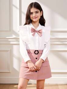 女童（大）兩件套 - 粉色 - 查看 1