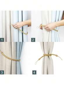 1/2pcs Polyester Woven Rope Window Curtain Tie Backs, Multi-Color & Size Options, Suitable For Curtain Fixing And Decoration Gifts Birthday Graduation - Multicolor - View 5