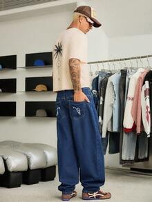 Manfinity Hypemode Men's Fashionable Palm Tree Print Short Sleeve T-Shirt - Apricot - View 4