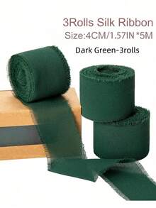 1/3/9 卷手工雪纺丝带流苏 1.5 英寸 X 5.5 码磨边丝带，适用于婚礼请柬、新娘花束、礼品包装、蝴蝶结制作、工艺品、派对装饰 - 彩色 - 查看 33