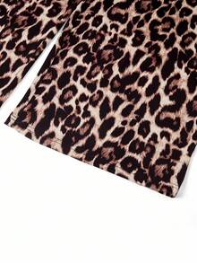 Ellevyn Women's Elegant & Comfortable Leopard Print Jumpsuit, Suitable For Vacation, Spring/Autumn - Multicolor - View 5