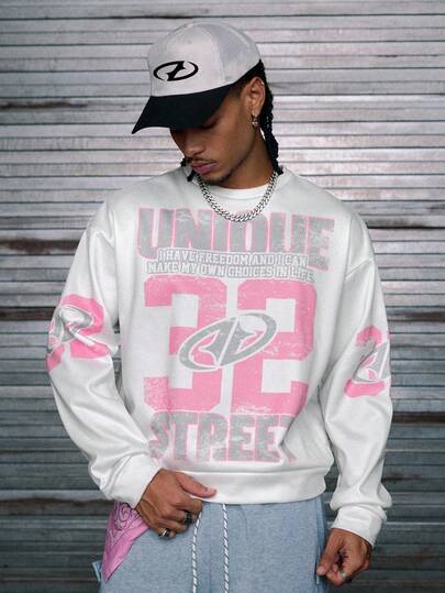 AXEPEAK 男士休闲宽松圆领长袖套头衫，秋冬