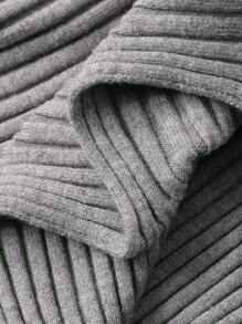 Livesso Women's V-Neck Long Sleeve Casual Fitted Sweater, Autumn - Grey - View 6