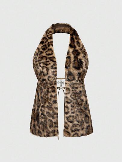 Grunge Punk Top de tirantes cruzado sexy con colgante vintage estilo Y2K para mujer, ideal para festivales de música de verano, vacaciones en la playa y estilo callejero