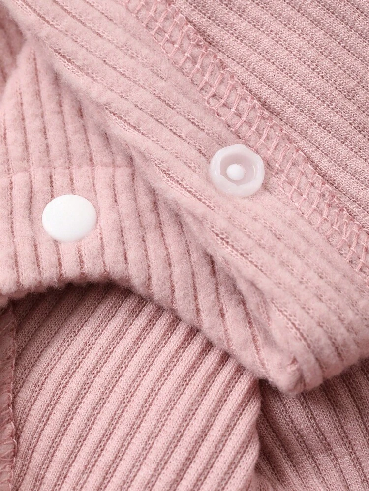 Baby Girls' Solid Color Round Neck Long Sleeve Jumpsuit Fall,Winter Toddler Girls Clothes