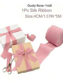 1/3/9 卷手工雪纺丝带流苏 1.5 英寸 X 5.5 码磨边丝带，适用于婚礼请柬、新娘花束、礼品包装、蝴蝶结制作、工艺品、派对装饰 - 彩色 - 查看 36