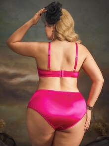 PinupPomp Embroidered Patchwork Plus Size Underwire Bra Set, Lift