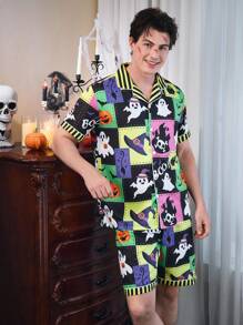 CoupledUp 万圣节泡泡皱开衫男士睡衣套装 - 彩色 - 查看 4