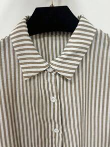 Franclia French Summer Leisure Unique Striped Design Women's Two-Piece Suit Back To School Teacher Outfits For Women School Clothes Going Out Tops Lounge Sets For Women Back To School Clothes Shirts Shorts Two Piece Set Women Sets - Multicolor - View 8