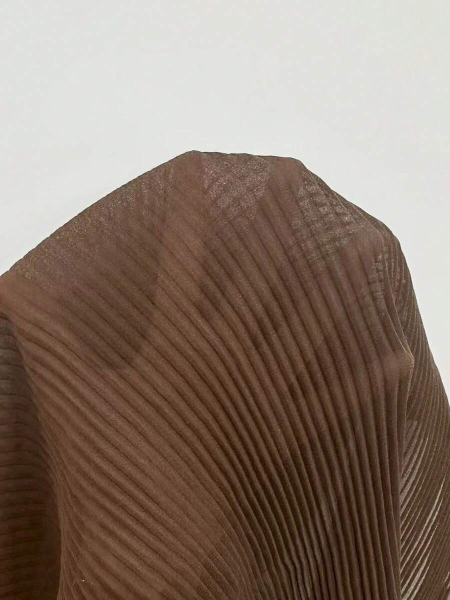 Elenzga Váy dài tay xếp ly màu đen cỡ lớn, Thu/Đông - màu đen - Xem 1