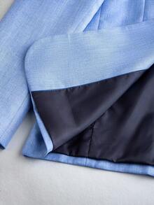 Manfinity Bizformal Men's Solid Color Business Commute Suit Set (Jacket & Pants) Light Blue Suit Men Men Summer Suits Casual Suits For Men Men Light Blue Blazer